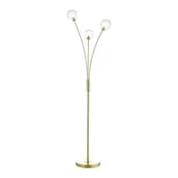 Lampadar de podeaAvari 3 Light Floor Lamp Satin Brass Glass