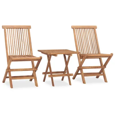 Gossi set mobilier de exterior pliabil, 3 piese, lemn masiv tec