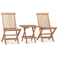 Gossi set mobilier de exterior pliabil, 3 piese, lemn masiv tec
