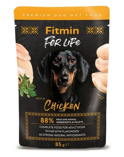 Fitmin For Life Dog Adult Chicken Hrană completă pentru câini adulți cu pui 85 g