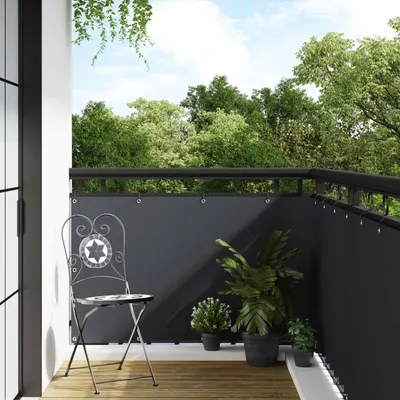 vidaXL Ecran pentru balcon cu găici 500 x 90 cm poliratan Antracit