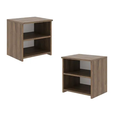 Set 2 Noptiere Alma, O Polita, Stejar Bronz, 40 x 33 x 40 cm