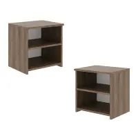 Set 2 Noptiere Alma, O Polita, Stejar Bronz, 40 x 33 x 40 cm