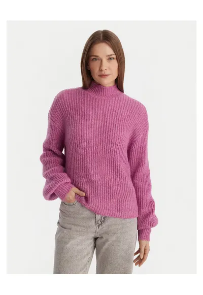 Pulover dama - supradimensionat - violet - poliester