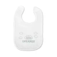 Set 3 bavete din bumbac pentru nou-nascut, inchidere cu velcro, potrivit pentru hranire si in perioada eruptiei dentare, 0 luni+, White