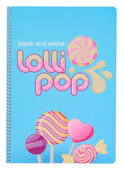 Caiet scolar Black&White Lolly Pop - B5, 2 teme, 80 file