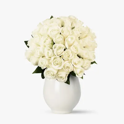 Buchet de 43 trandafiri albi