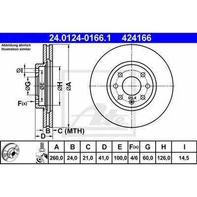 Disc frana ATE 24.0124-0166.1