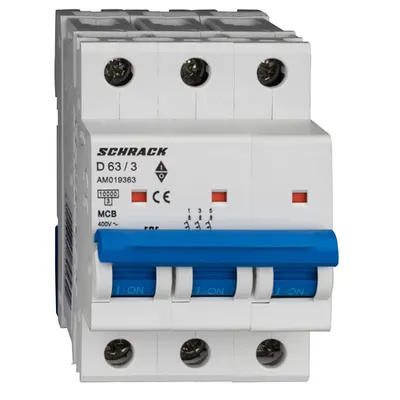 Intreruptor automat modular (MCB) AMPARO 10kA, D 63A, 3 poli