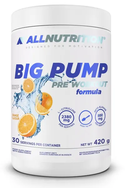 Big Pump Pre-Workout, portocală, 420 g, AllNutrition
