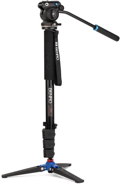 Monopied video Benro - A38FDS2PRO, cu cap S2PRO, 63.5-164.5cm, negru