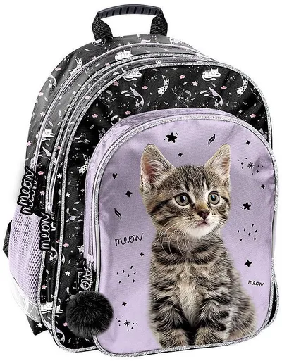 Ghiozdan școlar Paso Cat - Meow, Cu 2 compartimente