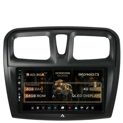 Navigatie Dacia Logan Sandero, Android, A-Octacore 4GB RAM + 64GB ROM, 9 Inch - AD-BGA9004+AD-BGRKIT375