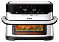 Friteuză cu aer cald Tefal - Dual Easy Fry Flex, 9 l, argintiu/negru
