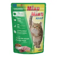 Hrana umeda pentru pisici Miau-Miau, Curcan in sos, plic 100g 100g