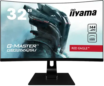 Monitor de gaming IIYAMA - G-Master GB3266QSU-B1, 31.5'', 144Hz, 1ms, VA, Curved