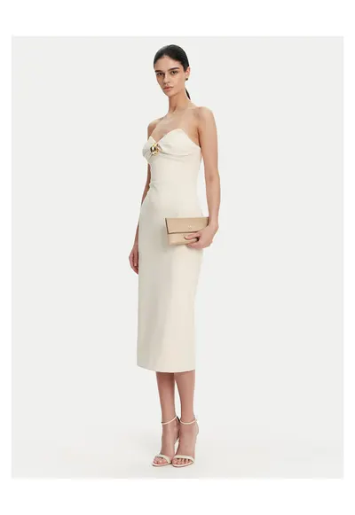 Rochie de cocktail dama culoare ecru