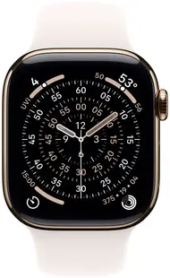 Ceas inteligent Apple - Watch S11 Cellular, 42 mm, S/M, Gold Titanium/Light Blush