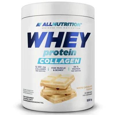 AllNutrition Whey Protein Collagen, ciocolată albă, 500 g