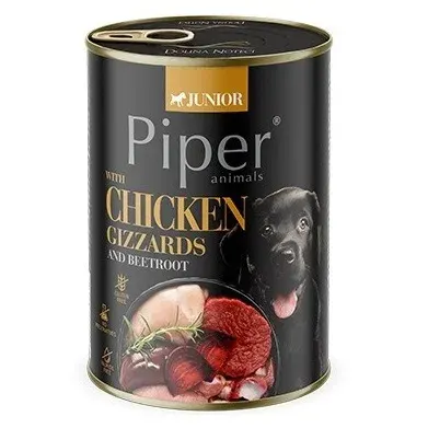 Conserva pentru caini Piper Junior cu pipote de pui sfecla 400 gr