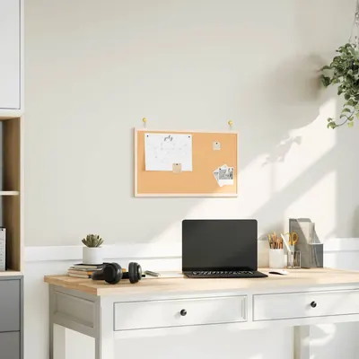 vidaXL Tablă de plută cu ramă din lemn masiv de pin 60x40 cm