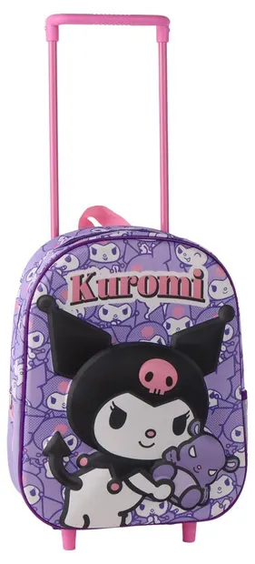 Ghiozdan 3D pentru grădiniță cu roți Cerda Hello Kitty - Kuromi