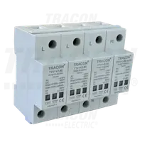Descarcator de supratensiuni,AC/DC,clasa1+2,unitar cu soclul TTV1+2-80-3P+N/PE 230/400 V, 50 Hz, 8 kA (10/350us) 40/80 kA (8/20us), 3P+N/PE