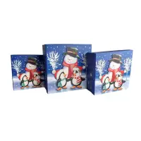 Set 3 cutii dreptunghiulare 3D mari Crăciun - model cei trei prieteni - Default Title