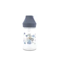 Biberon cu gat larg My Friend Cameo Blue tetina moale din silicon, 0 luni+, 250 ml