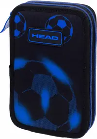 Penar școlar Astra Head - Fotbal albastru neon, 2 fermoare