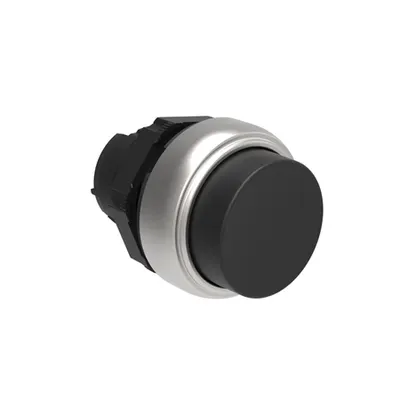Push-Push Button Actuator Ø22mm Platinum Series, Extended. Push On-Push Off, Black