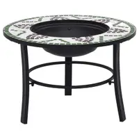 Gossi vatra de foc cu mozaic, verde, 68 cm, ceramica