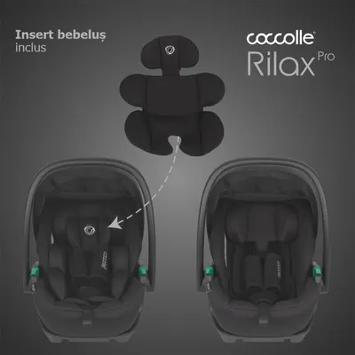 Scoica auto iSize Coccolle Rilax Black cu tetiera ajustabila