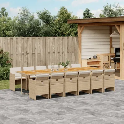 Gossi set mobilier de gradina cu perne, 13 piese, bej, poliratan