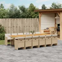 Gossi set mobilier de gradina cu perne, 13 piese, bej, poliratan