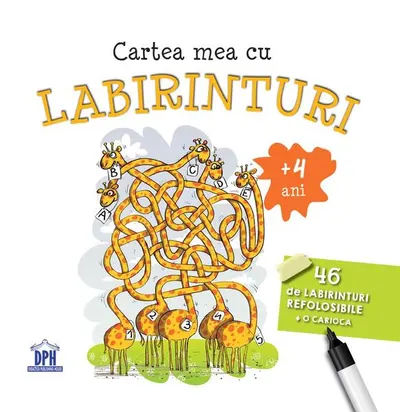 Cartea mea cu labirinturi. 46 de labirinturi refolosibile + o cariocă (4+ ani) - Paperback brosat - ***