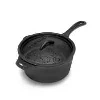 Cratita fonta cu maner si capac 39 cm