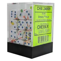 Set 36 Zaruri Chessex Brush d6 Dice 12mm - Breezy/Albastru