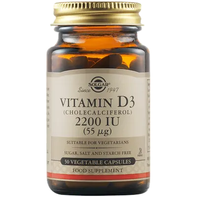 Vitamina D3 2200UI, 50 capsule, Solgar