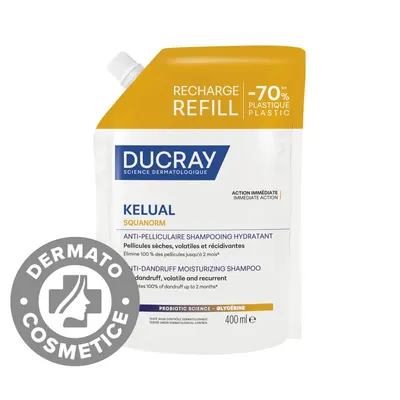 Sampon antimatreata hidratant pentru matreata uscata Kelual Squanorm, 400ml, Ducray
