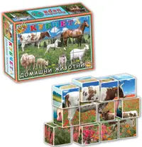Joc cu cuburi - Animale de casa, 12 bucati