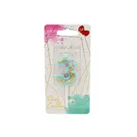 Lumânare aniversară pentru tort, Giftdesign, cifra 3, colecția Flower, 4.5 cm
