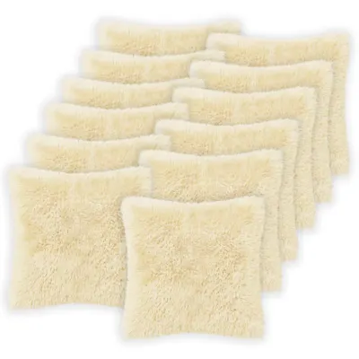 vidaXL Husă pentru pernă 12 pcs HEERLEN Crem 50 x 50 cm Fleece PV