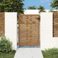 vidaXL Poartă de grădină 85x125 cm, oțel Corten, design pătrat