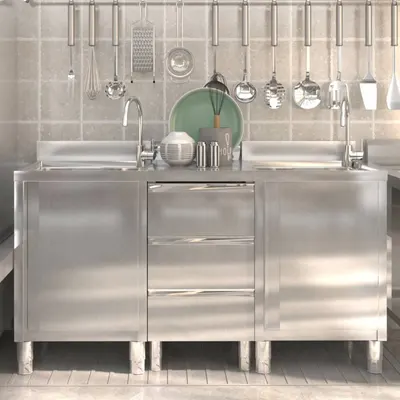 Gossi dulapuri de bucatarie comerciale, 3 buc., otel inoxidabil