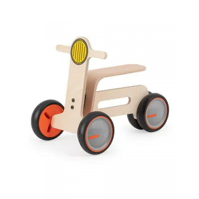 Bicicleta cu 3 roti pentru copii MamaToyz Tribike, din lemn natural, fara pedale