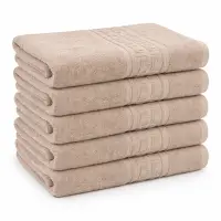 Set 5 prosoape mari 70x130cm, din 100% bumbac pakistanez, 500g, Bej