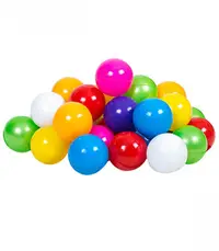Set bile colorate din plastic 50 piese 6 cm