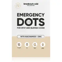 breakout + aid Emergency Dots For Spots and Blemishes tratament topic pentru acnee cu niacinamidă și zinc 72 buc