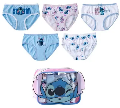 Chiloței pentru copii Cerda - Stitch, 5 bucăți, cu penar, 2-3 ani
